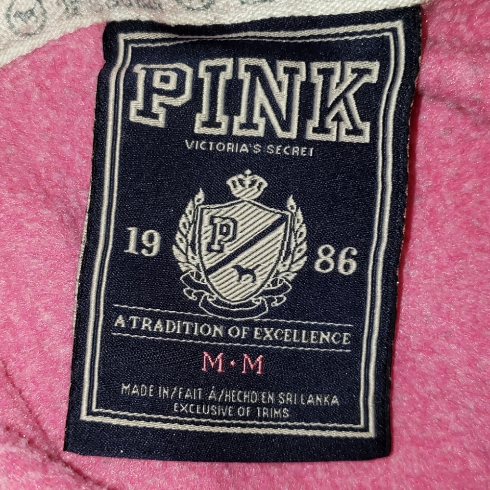 Used Women's Pink zip up sweatshirt hoodie medium - Picture 6 of 7